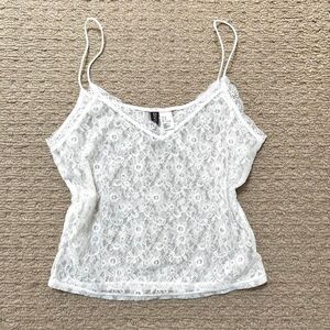 White Lace cami tank top H&M sz M